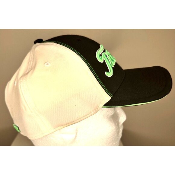 Titleist Golf Hat Embroidered Flex Fitted Golfer Cap S/M Black/Neon Green/White - Picture 2 of 6